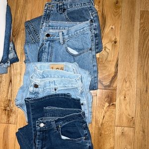 bundle of 4 vintage pairs of jeans